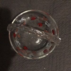 Vintage hand painted basket bowl